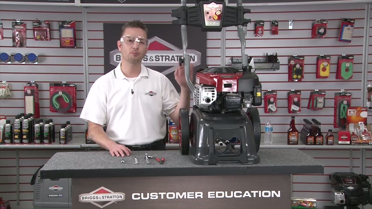 The Briggs & Stratton video studio with lights and camera